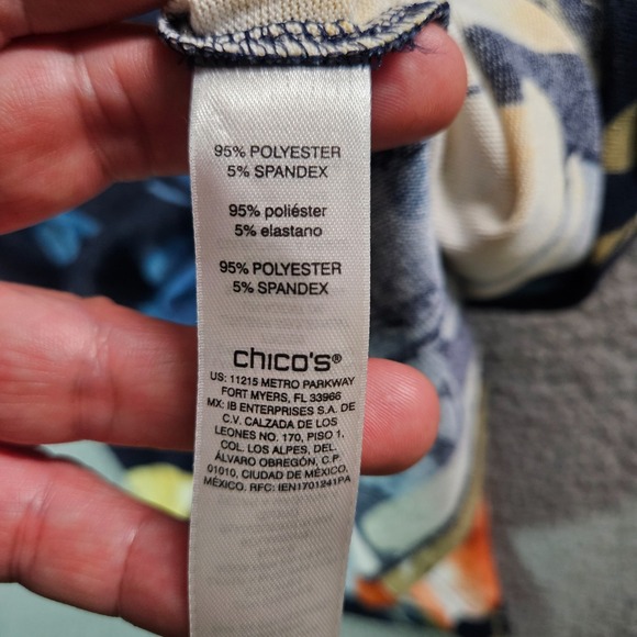 Chico's Knit Top Women Size 0 Floral Print Multicolor Preppy - Picture 5 of 10